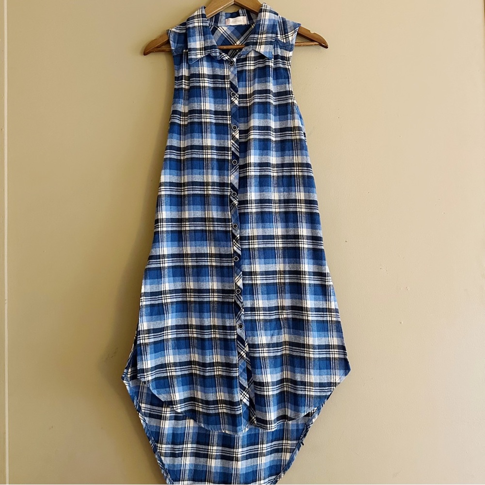 Altar'd State Blue Plaid Tunic Dress